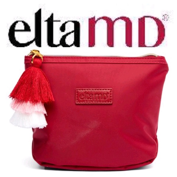 NEW ELTA MD Bag Travel Makeup Cosmetic Red NWOT - Picture 1 of 13